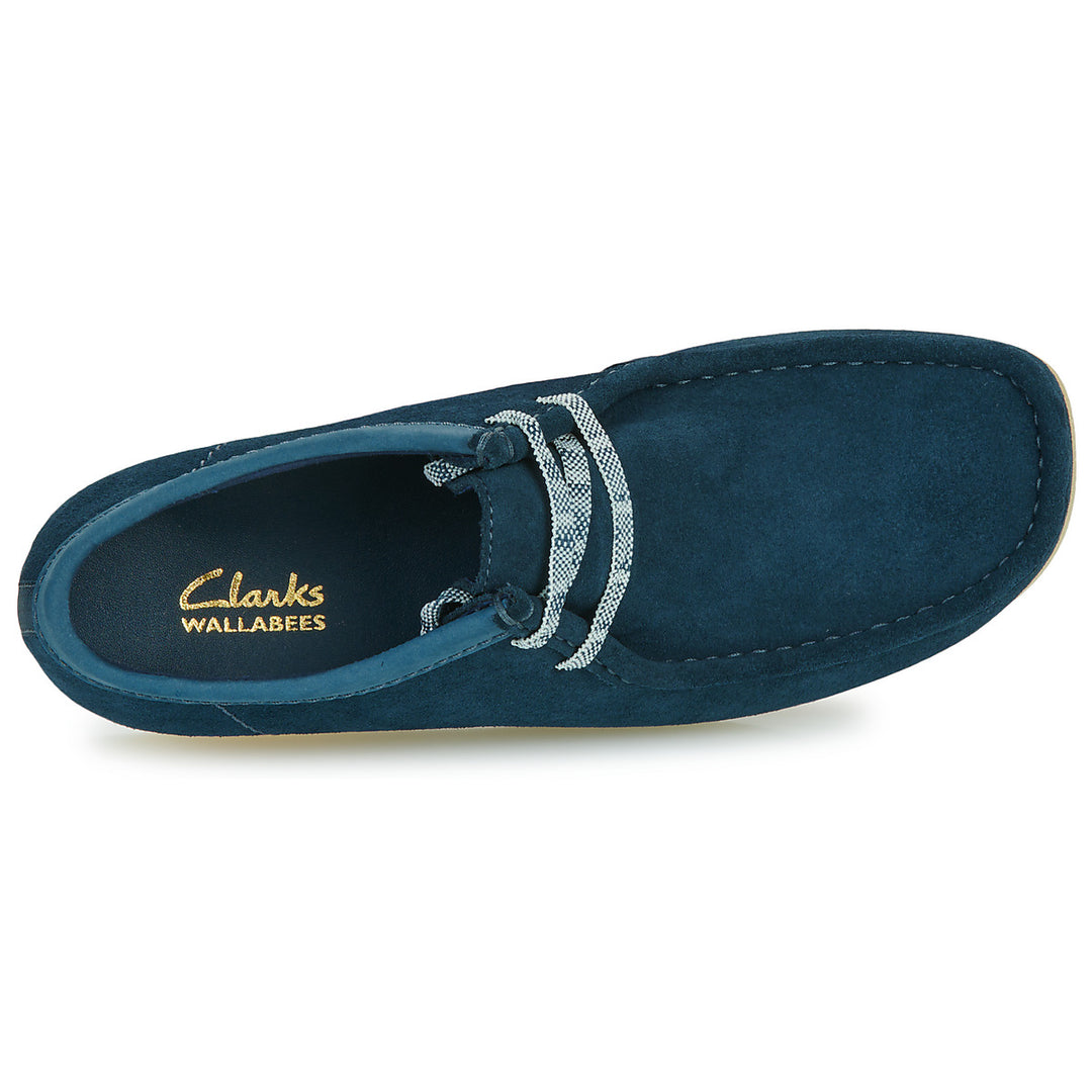 Clarks Originals WallabeeEvo Two Tone Lace Up Suede Wallabees With Crepe Sole Marine/Navy Combination