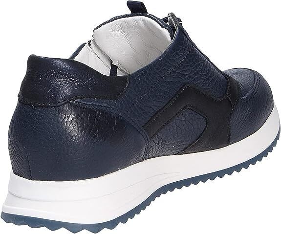 Waldlaufer H-Vicky  Ladies Wide Fit Navy Leather Lace/Zip Up Wedge Trainers Size 4.5 Only