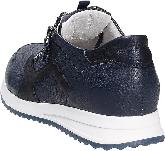 Waldlaufer H-Vicky  Ladies Wide Fit Navy Leather Lace/Zip Up Wedge Trainers Size 4.5 Only