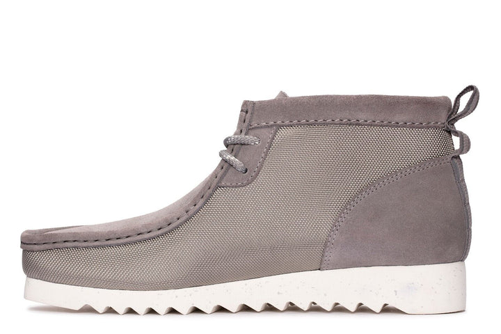 Clarks Originals Limited Edition Wallabee 2 Future Mens Grey Combi Suede 2 Eyelet Lace Up Wallabee Boots