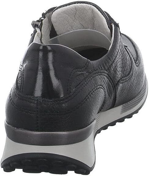 Waldlaufer H-Jule  Ladies Wide Fit Black Leather Lace/Zip Up Wedge Trainers Size 4.5 Only