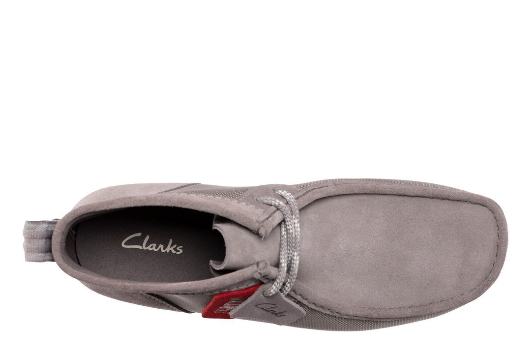 Clarks Originals Limited Edition Wallabee 2 Future Mens Grey Combi Suede 2 Eyelet Lace Up Wallabee Boots