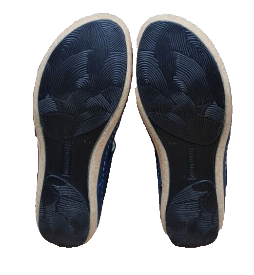 Waldlaufer Heliett Ladies Wide Fit Navy Nubuck Double Touch Fasten Sandal